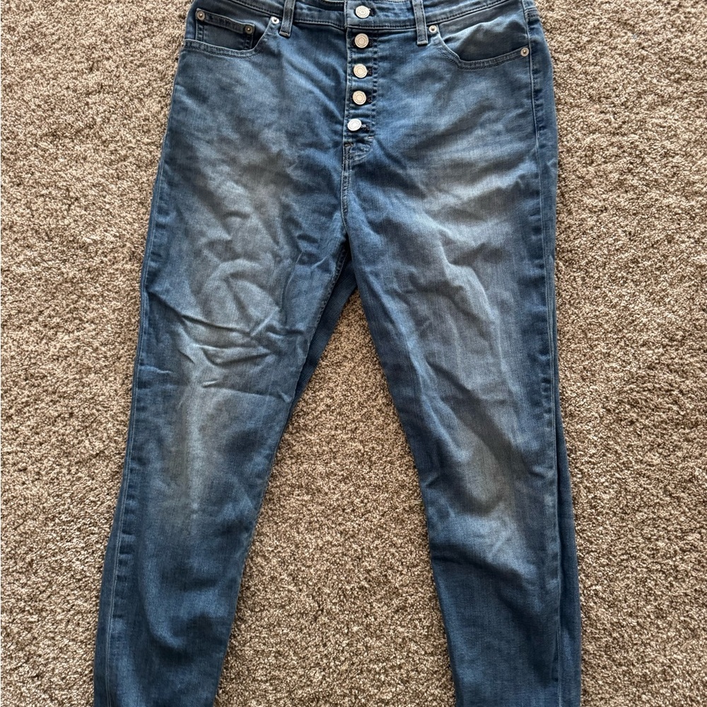 Lucky Brand Bridgette Crop Blue Ankle Jeans